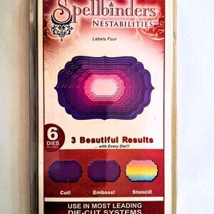 Spellbinders Nestabilities Labels Four 6 Dies Most Die-cut Systems NIOP